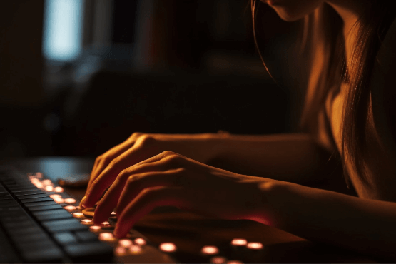 young-women-indoor-keyboard-practice-wireless-laptop-generated-by-ai